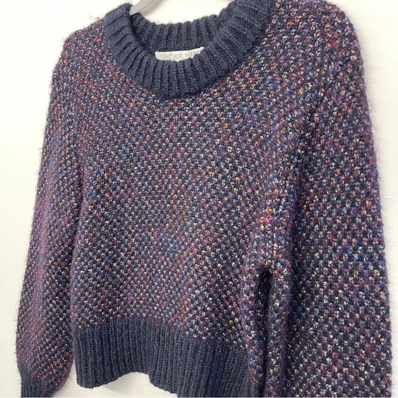 Veronica Beard Beckia Metallic Alpaca Blend Knit Sweater XS Navy Blue - Picture 11 of 15